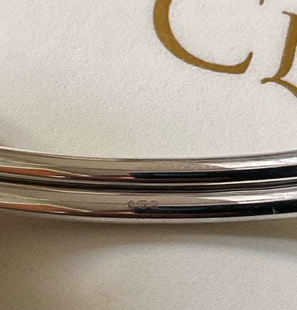 Clogau Aquamarine Love Vine bangle bracelet in silver and rose gold