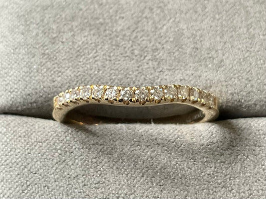 Clogau 18ct Diamond Love Devine yellow gold wedding ring size R1/2-S RRP £1580 in Clogau box