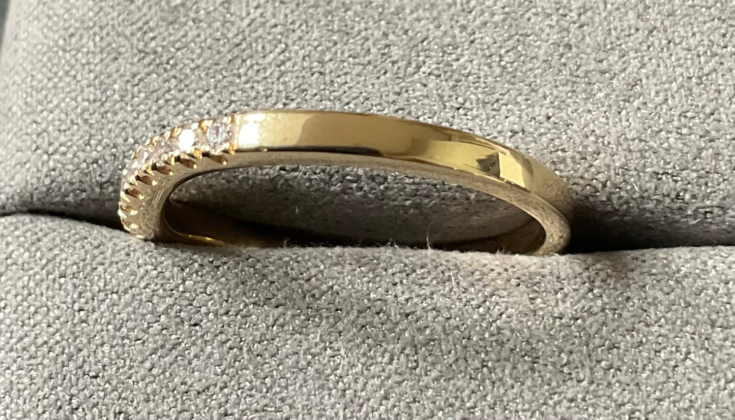 Clogau 18ct Diamond Love Devine yellow gold wedding ring size R1/2-S RRP £1580 in Clogau box
