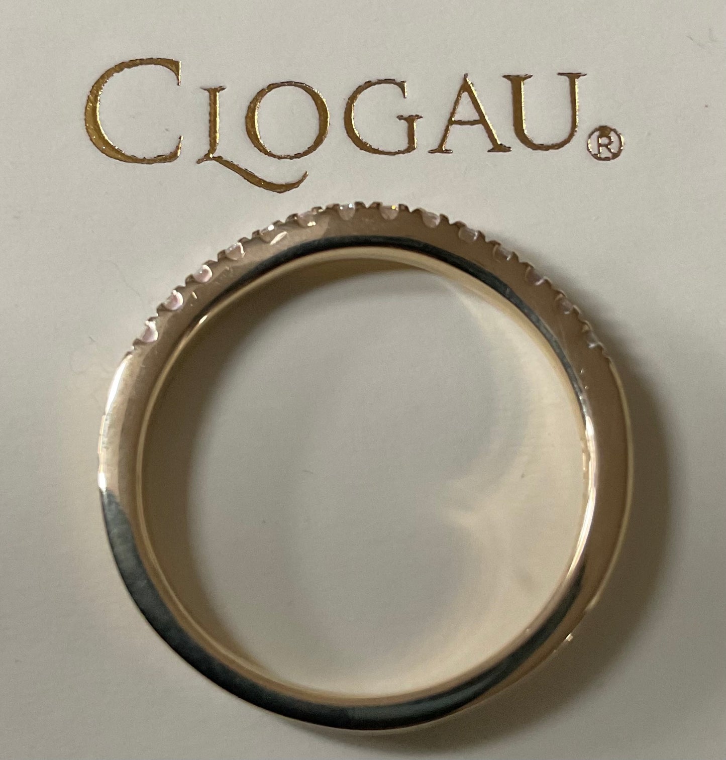 Clogau 18ct Diamond Love Devine yellow gold wedding ring size R1/2-S RRP £1580 in Clogau box