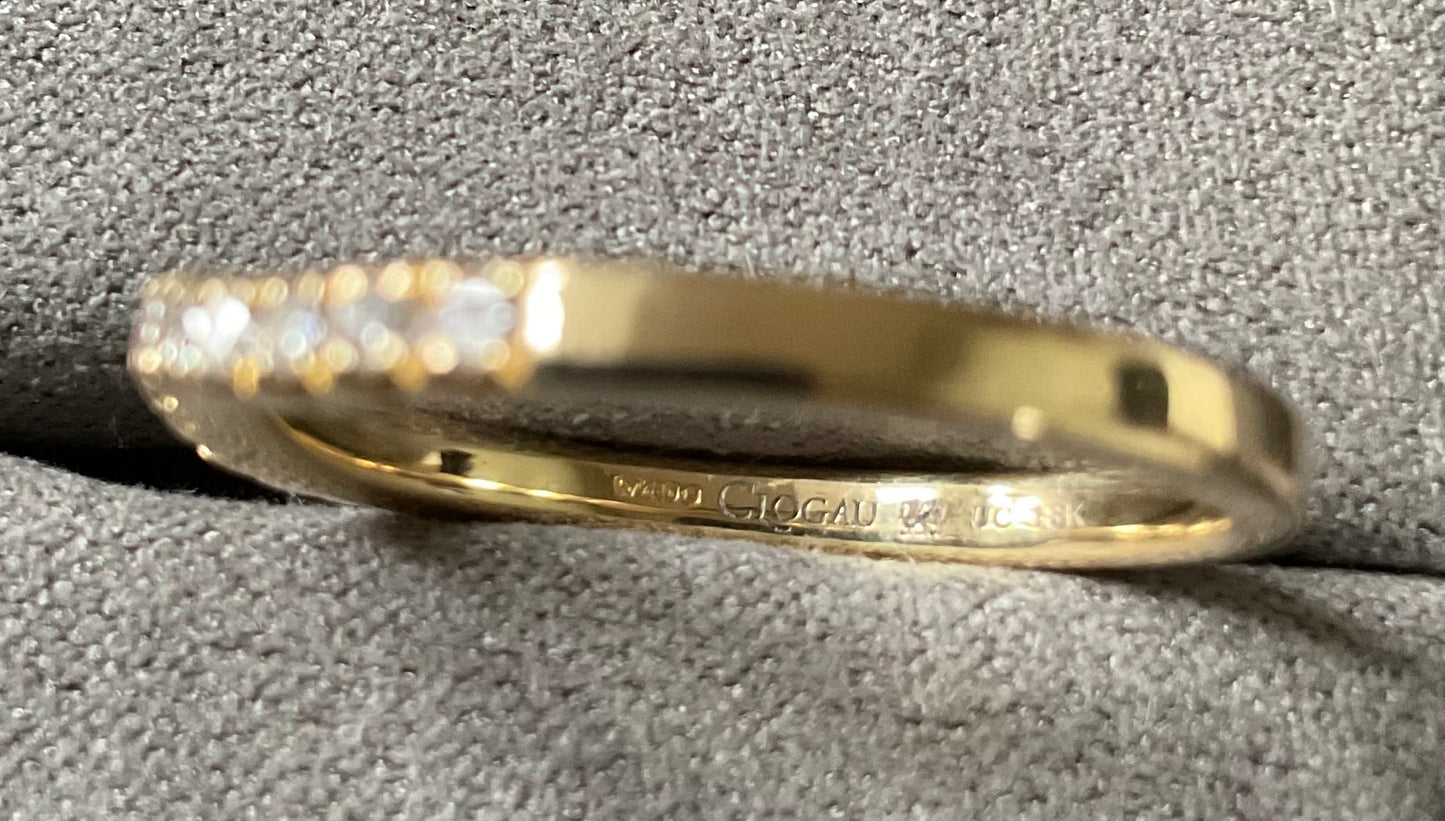 Clogau 18ct Diamond Love Devine yellow gold wedding ring size R1/2-S RRP £1580 in Clogau box