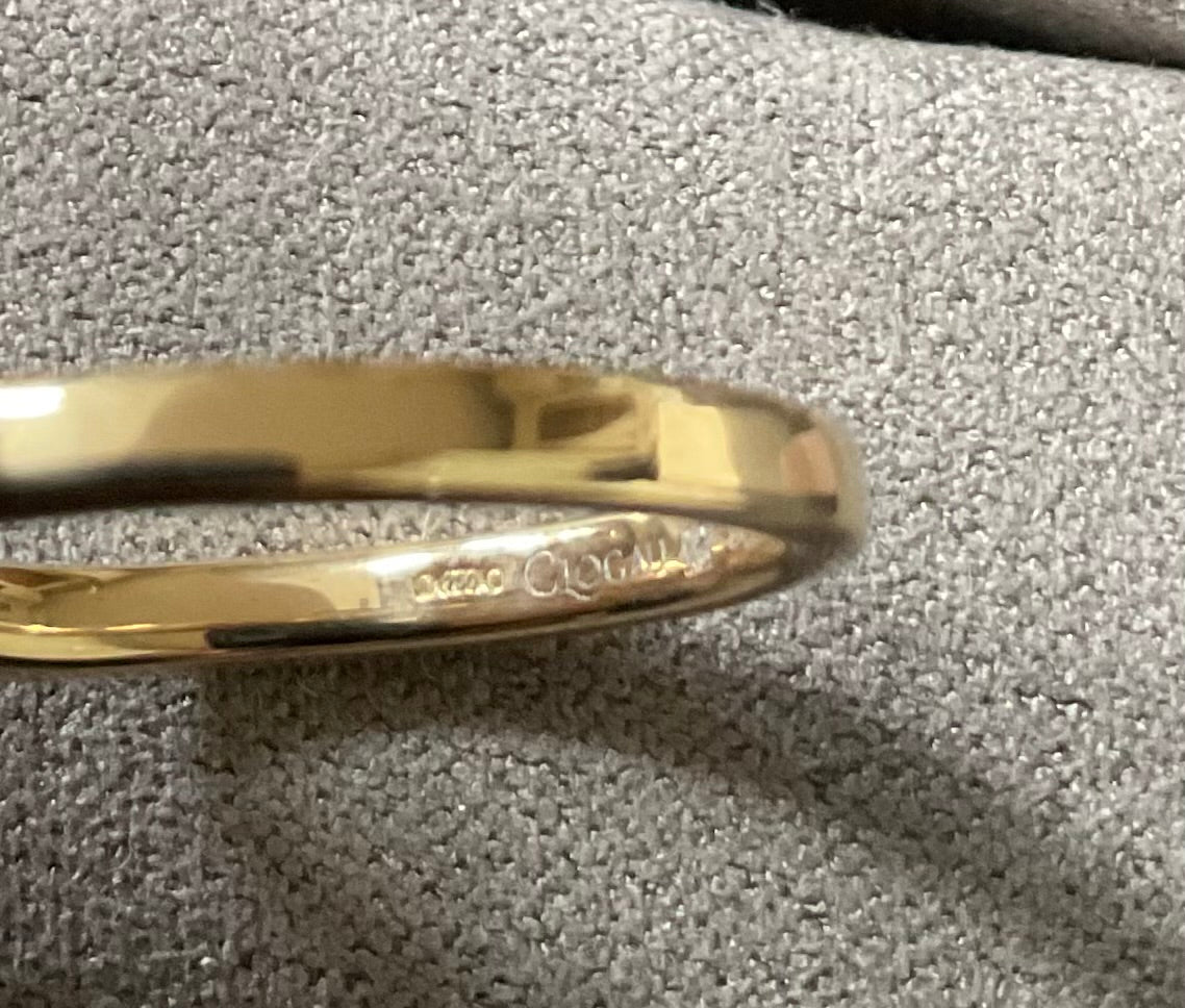 Clogau 18ct Diamond Love Devine yellow gold wedding ring size R1/2-S RRP £1580 in Clogau box