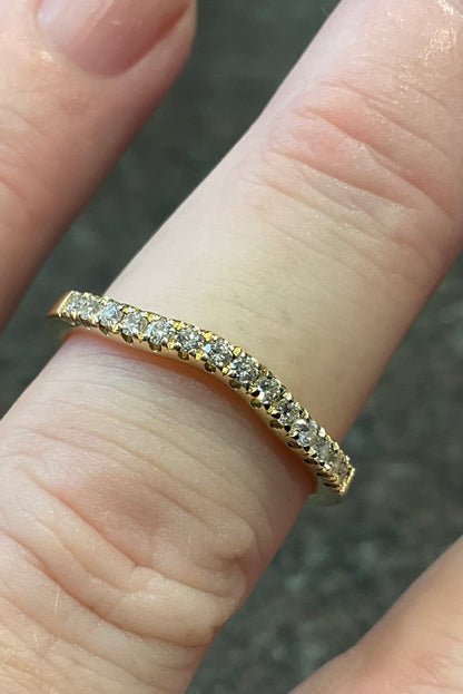 Clogau 18ct Diamond Love Devine yellow gold wedding ring size R1/2-S RRP £1580 in Clogau box