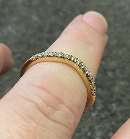 Clogau 18ct Diamond Love Devine yellow gold wedding ring size R1/2-S RRP £1580 in Clogau box