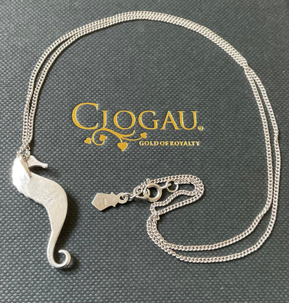 Clogau Seahorse pendant necklace in silver and rose gold 20”