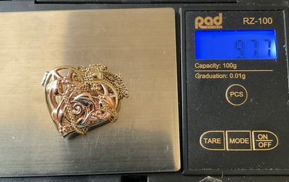 Vintage Clogau 9ct Tree of Life Fairy Heart locket necklace 18” in yellow and rose gold RRP £1,210