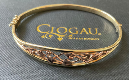 Clogau 9ct Tree of Life bangle bracelet in yellow and rose gold 12.49g