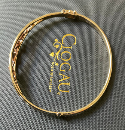 Clogau 9ct Tree of Life bangle bracelet in yellow and rose gold 12.49g
