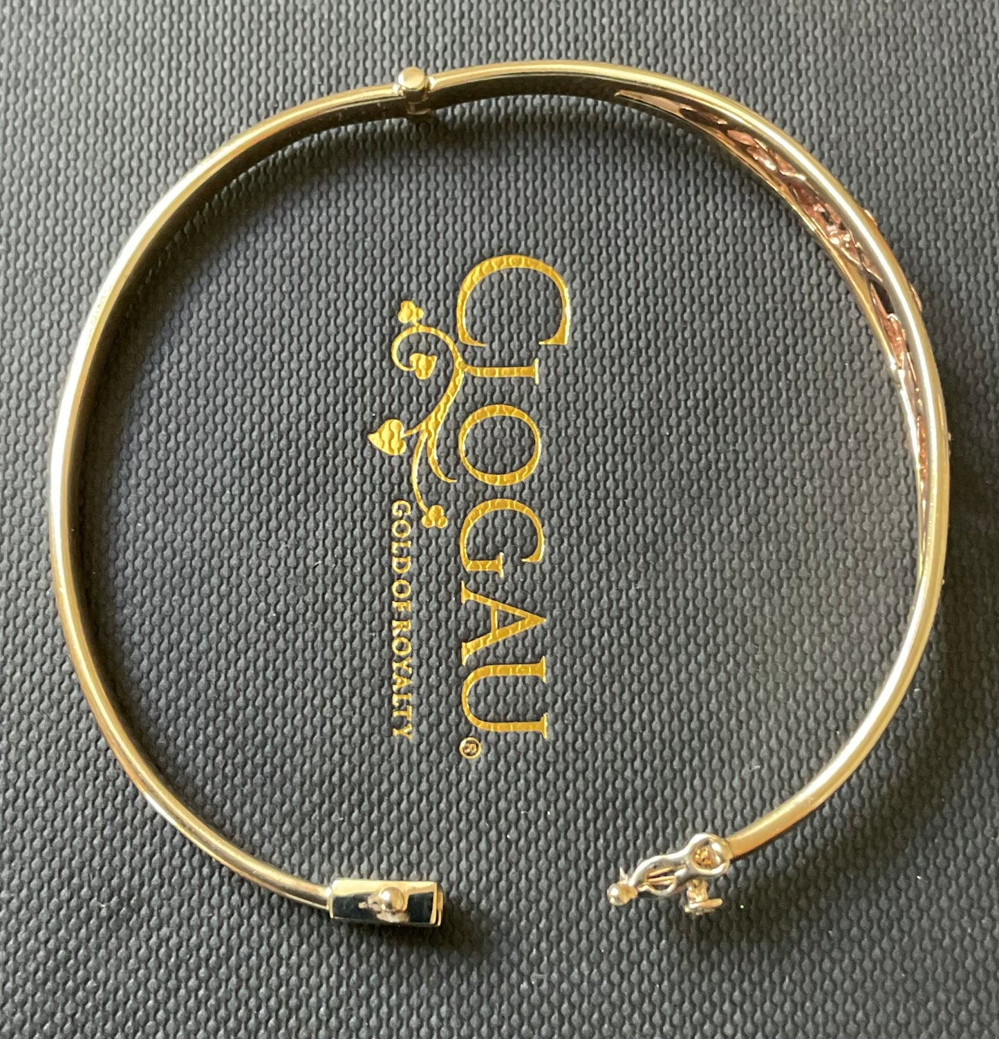 Clogau 9ct Tree of Life bangle bracelet in yellow and rose gold 12.49g