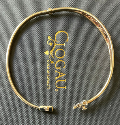 Clogau 9ct Tree of Life bangle bracelet in yellow and rose gold 12.49g
