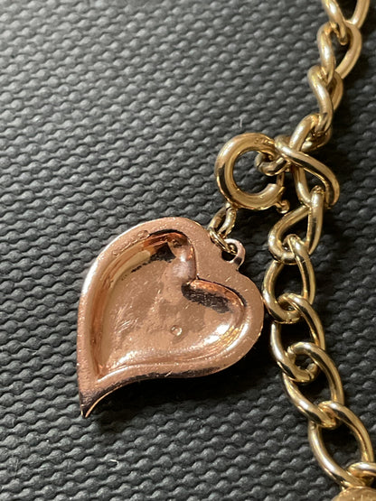 Vintage Clogau 9ct T-bar charm bracelet with 4 Clogau charms 19.5cm in yellow and rose gold