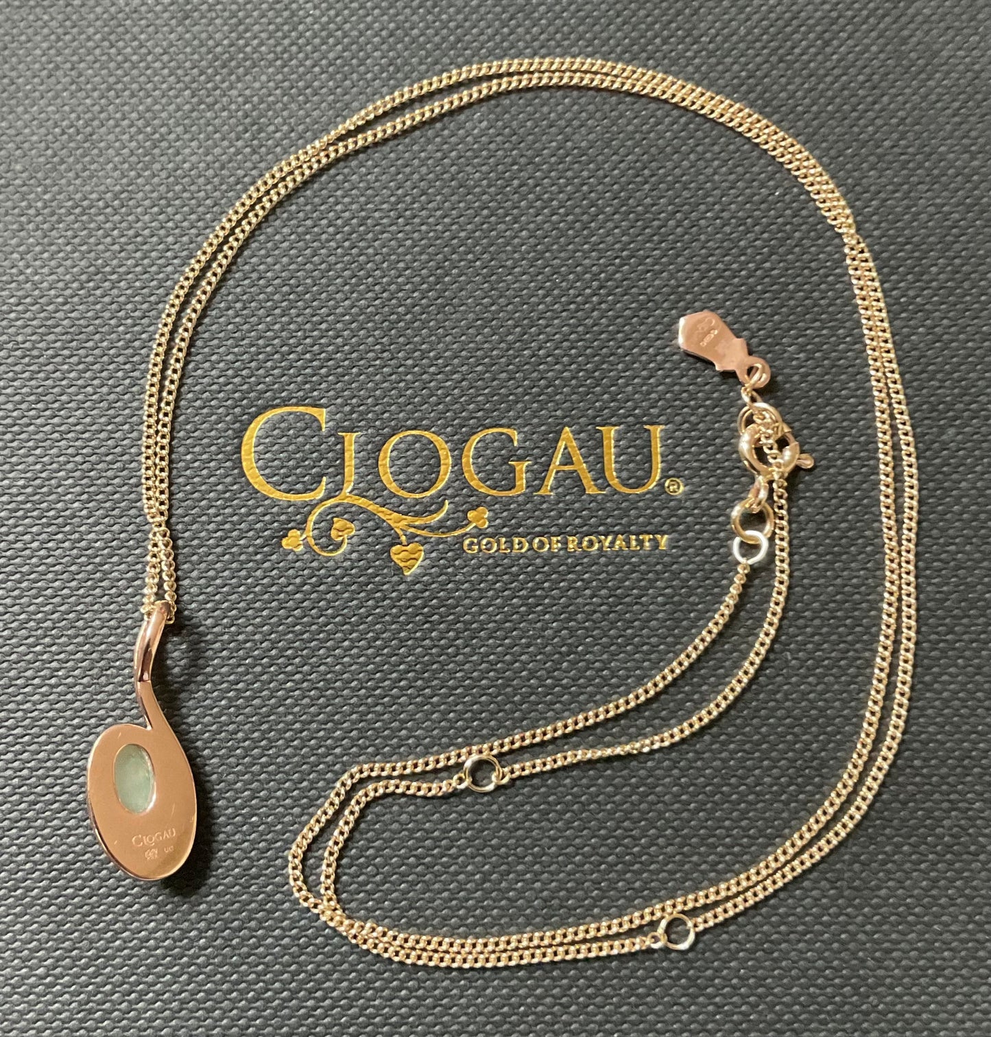 Clogau 9ct Opal and Diamond Serenade pendant necklace 18-22” in yellow and rose gold