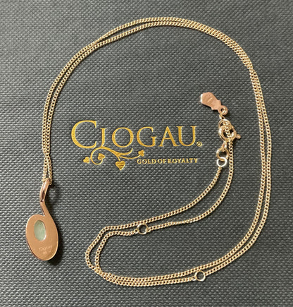 Clogau 9ct Opal and Diamond Serenade pendant necklace 18-22” in yellow and rose gold