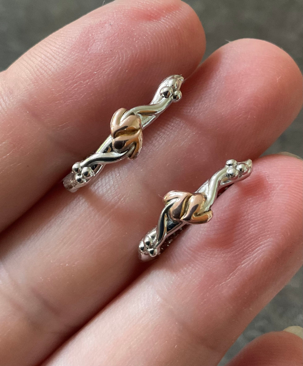 Clogau Tree of Life White Topaz creole hoop earrings in silver and rose gold