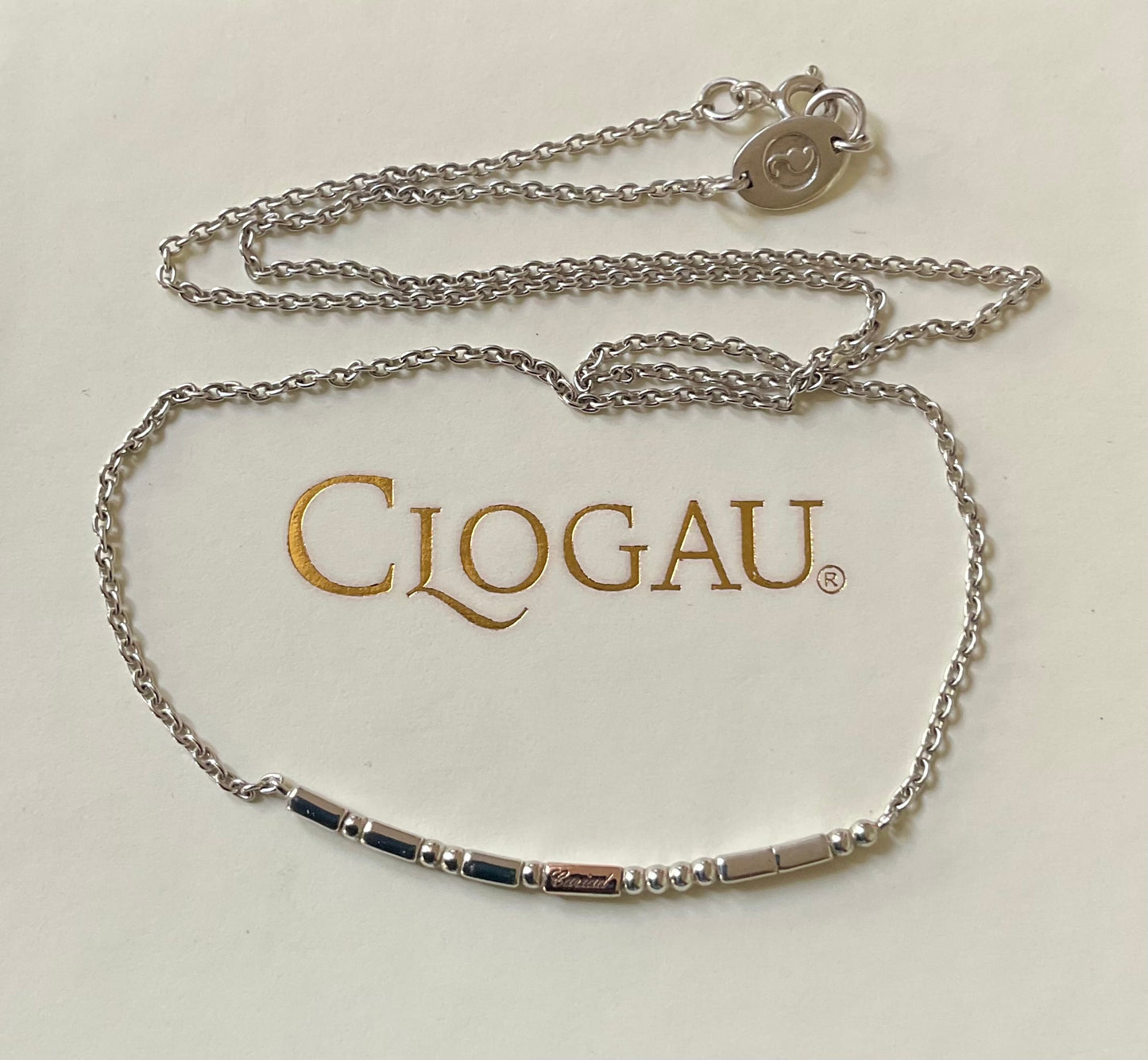 Clogau Cariad Morse Code necklace 18” in silver and rose gold