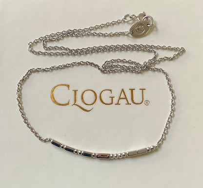 Clogau Cariad Morse Code necklace 18” in silver and rose gold