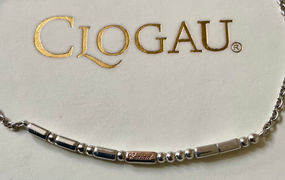Clogau Cariad Morse Code necklace 18” in silver and rose gold
