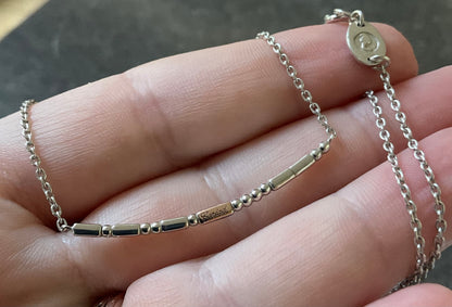 Clogau Cariad Morse Code necklace 18” in silver and rose gold