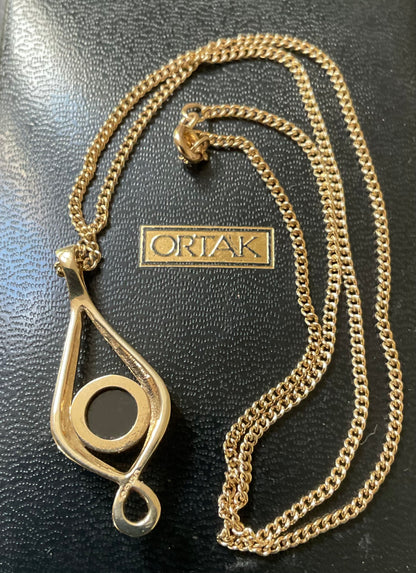 9ct Malcolm Grey ORTAK Opal 16” necklace & earrings in yellow gold original box