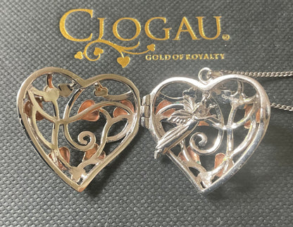 Clogau Large Fairy Heart Lockets necklace 18-22” in silver and rose gold RRP £330