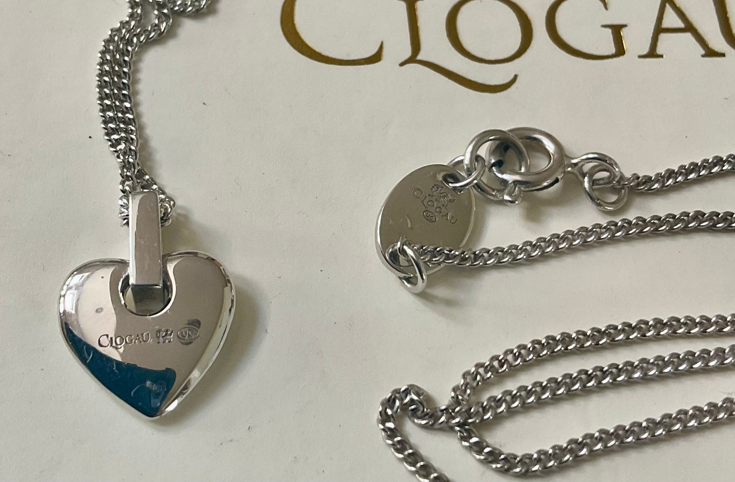 Clogau Cariad Heart pendant (small) necklace 18-22” in silver and rose gold