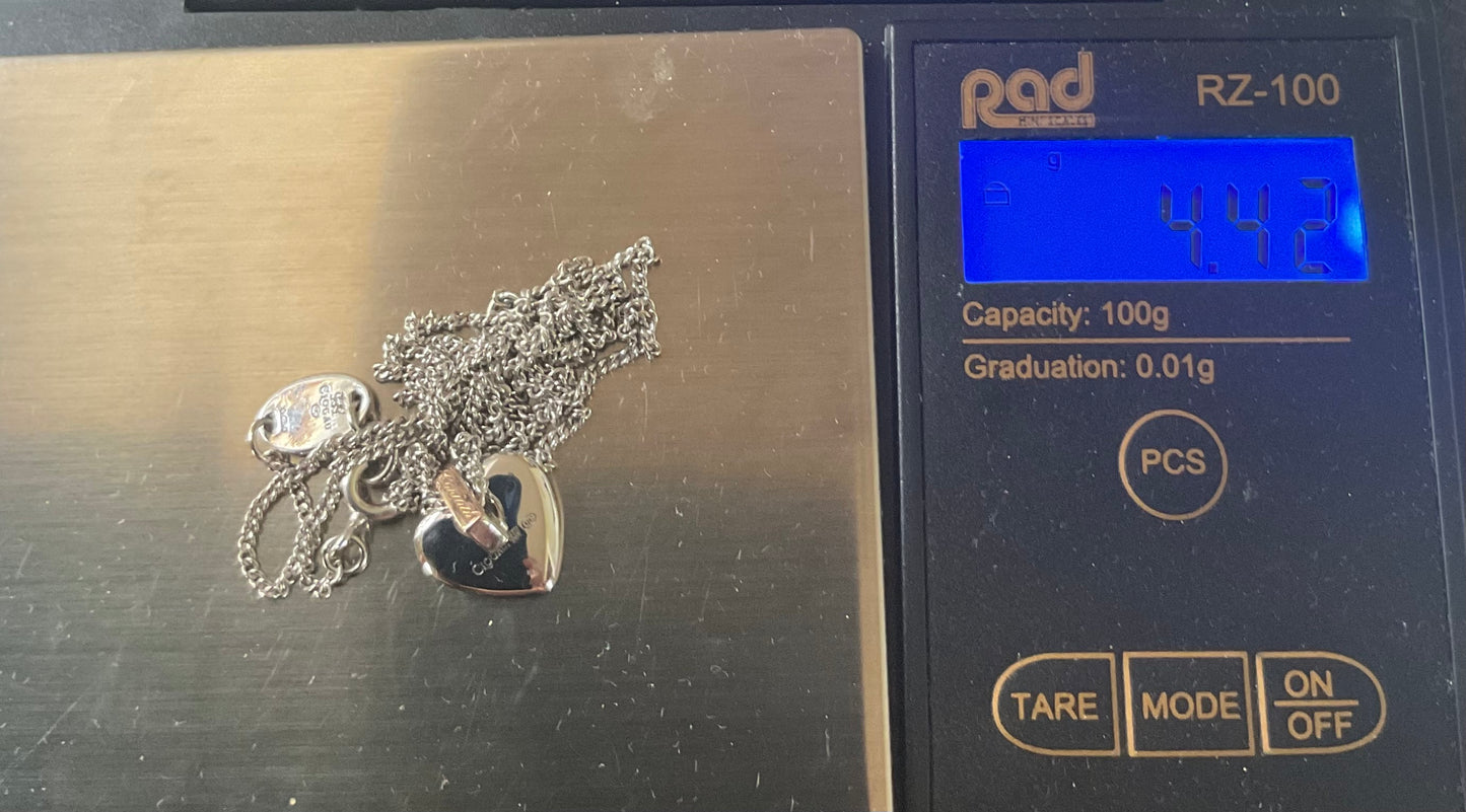 Clogau Cariad Heart pendant (small) necklace 18-22” in silver and rose gold