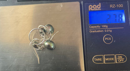 Honora 14K white gold Tahitian Pearls circles drop earrings