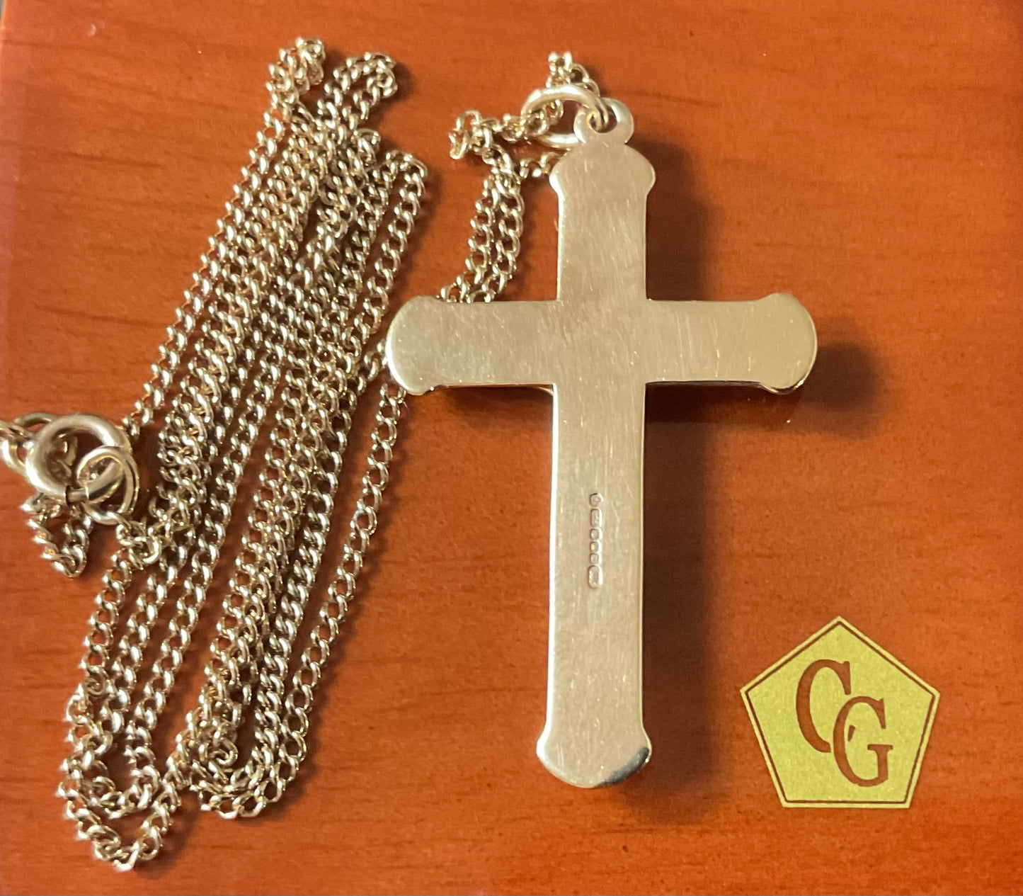 Vintage Clogau 9ct Tree of Life cross pendant necklace 19” yellow gold 6.57g