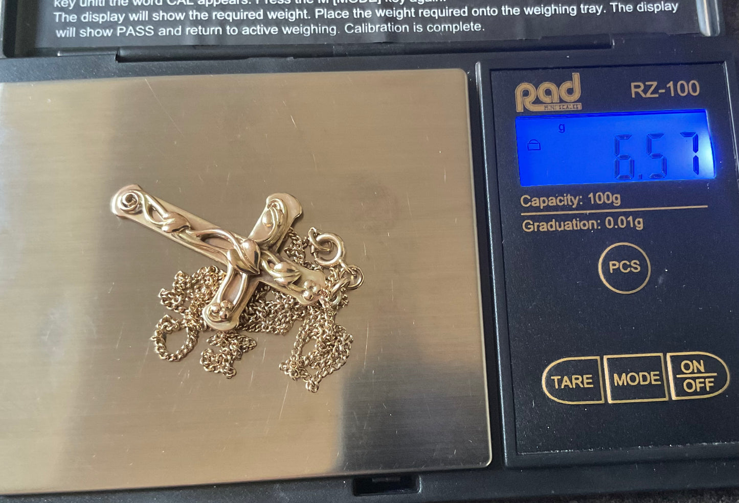 Vintage Clogau 9ct Tree of Life cross pendant necklace 19” yellow gold 6.57g