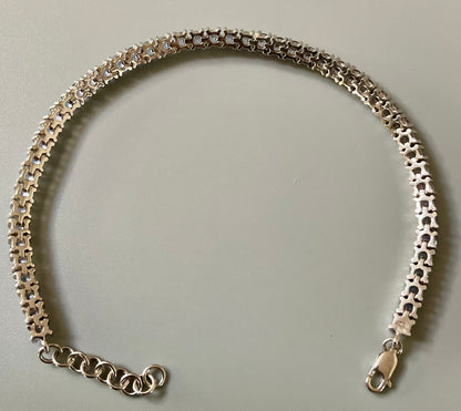 925 Tanzanite Tennis bracelet Hallmarked TGGC 20-22.5cm sterling silver 17.36g