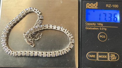 925 Tanzanite Tennis bracelet Hallmarked TGGC 20-22.5cm sterling silver 17.36g