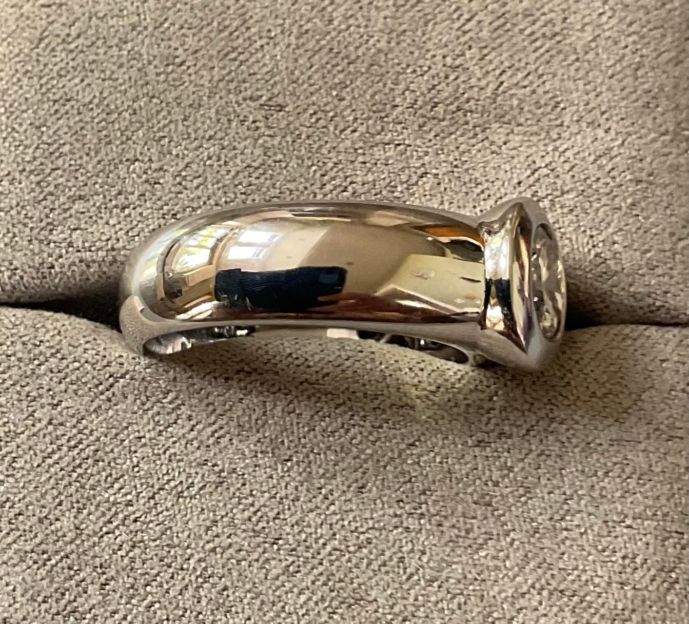 Chunky 925 Unisex DQCZ solitaire ring size S1/2-T sterling silver QVC hallmarked