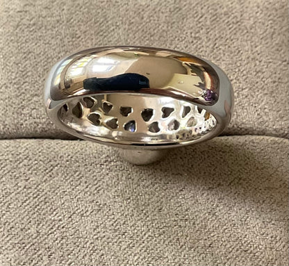 Chunky 925 Unisex DQCZ solitaire ring size S1/2-T sterling silver QVC hallmarked