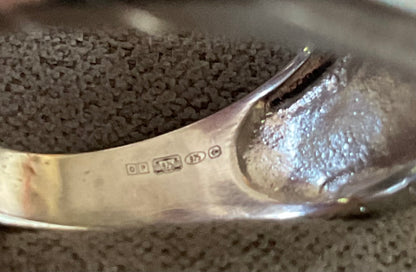 Mens 925 chunky CZ square ring size R1/2 Birmingham hallmark Sterling silver 10.02g Unisex