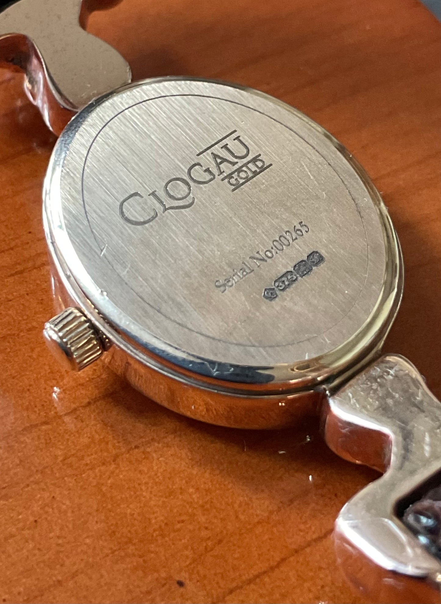 Clogau 9ct Tree of Life Diamond accent watch with original genuine leather strap and wooden box