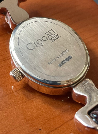 Clogau 9ct Tree of Life Diamond accent watch with original genuine leather strap and wooden box