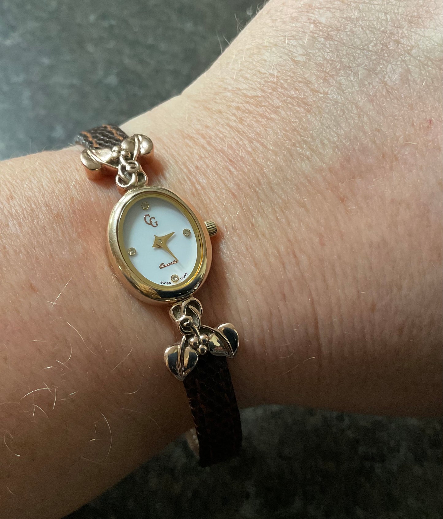 Clogau 9ct Tree of Life Diamond accent watch with original genuine leather strap and wooden box