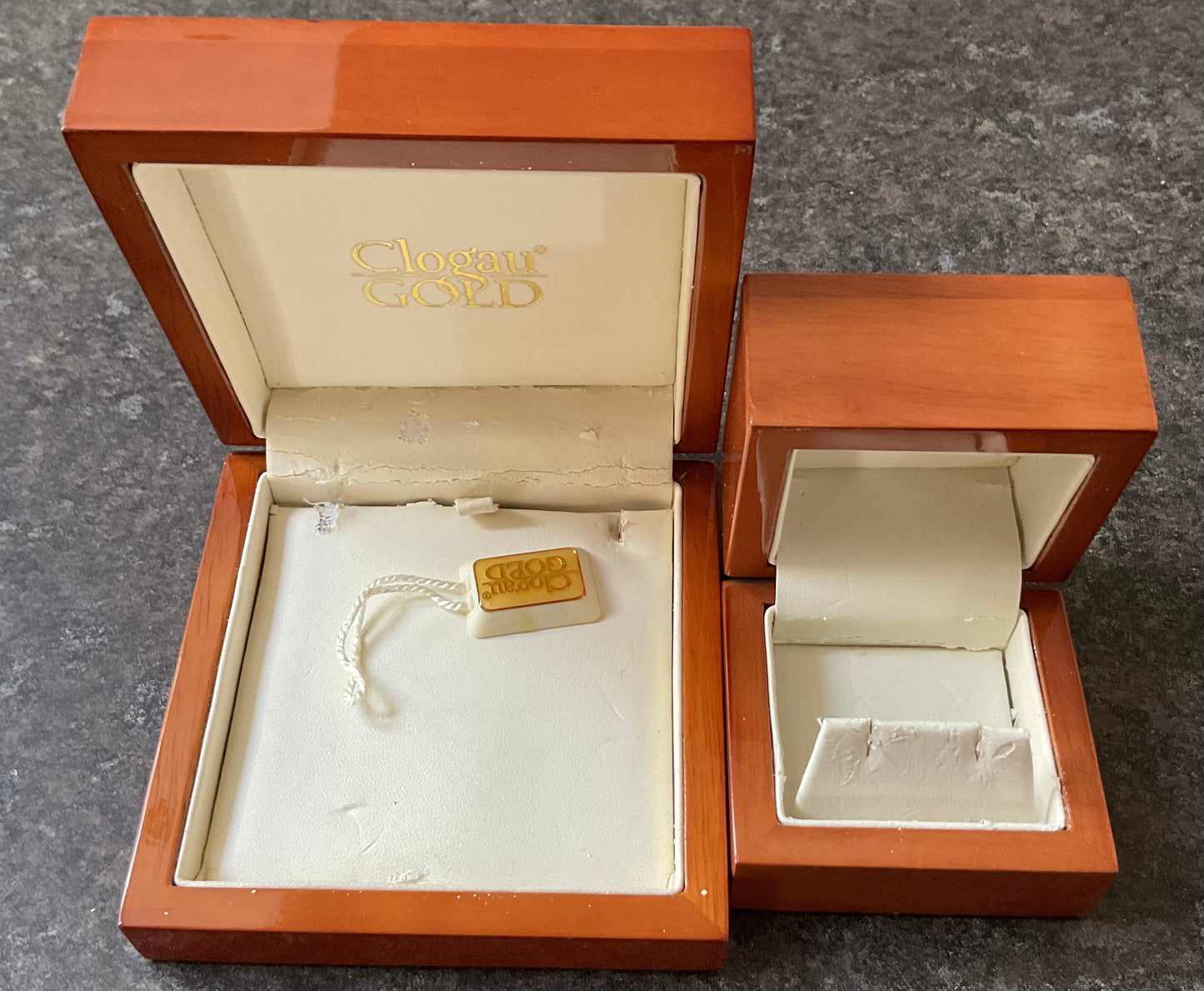 Clogau Beachcomber Y-shape pearl 16” necklace & earring set in peach & cream with silver & rose gold