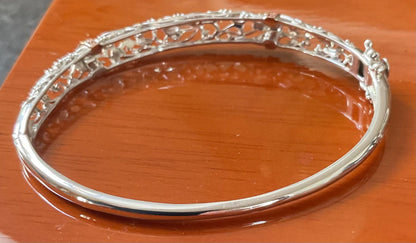 Clogau Am Byth Diamond bangle bracelet in silver and rose gold