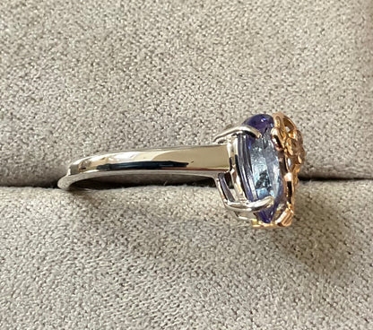 Clogau 18ct Tanzanite and Diamond Tree of Life Solitaire ring size N in white gold