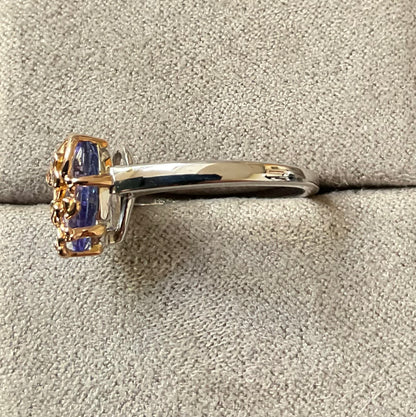 Clogau 18ct Tanzanite and Diamond Tree of Life Solitaire ring size N in white gold