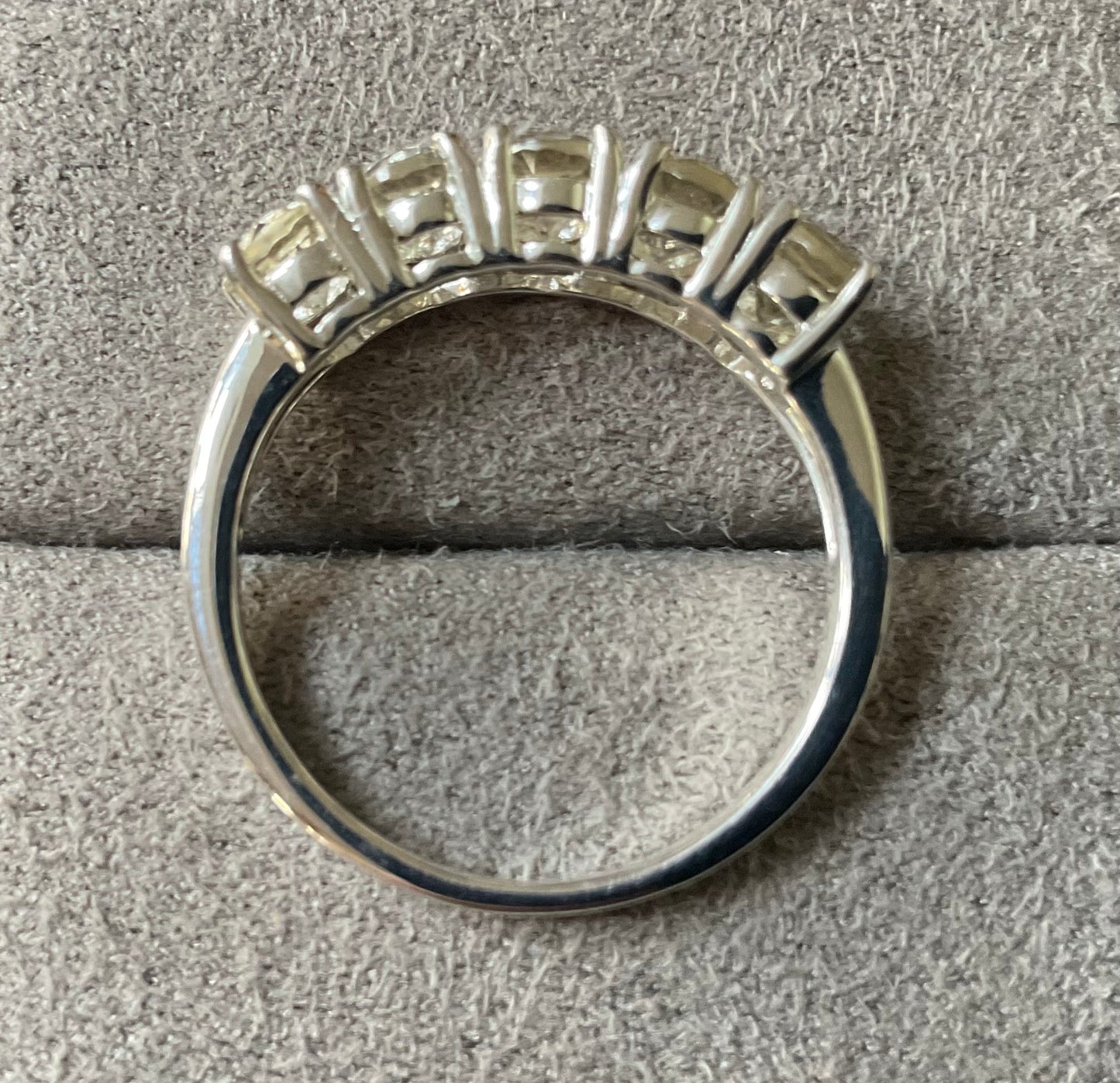 925 Serenite 5 oval cut stone ring size P1/2 sterling silver
