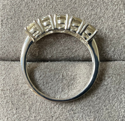 925 Serenite 5 oval cut stone ring size P1/2 sterling silver