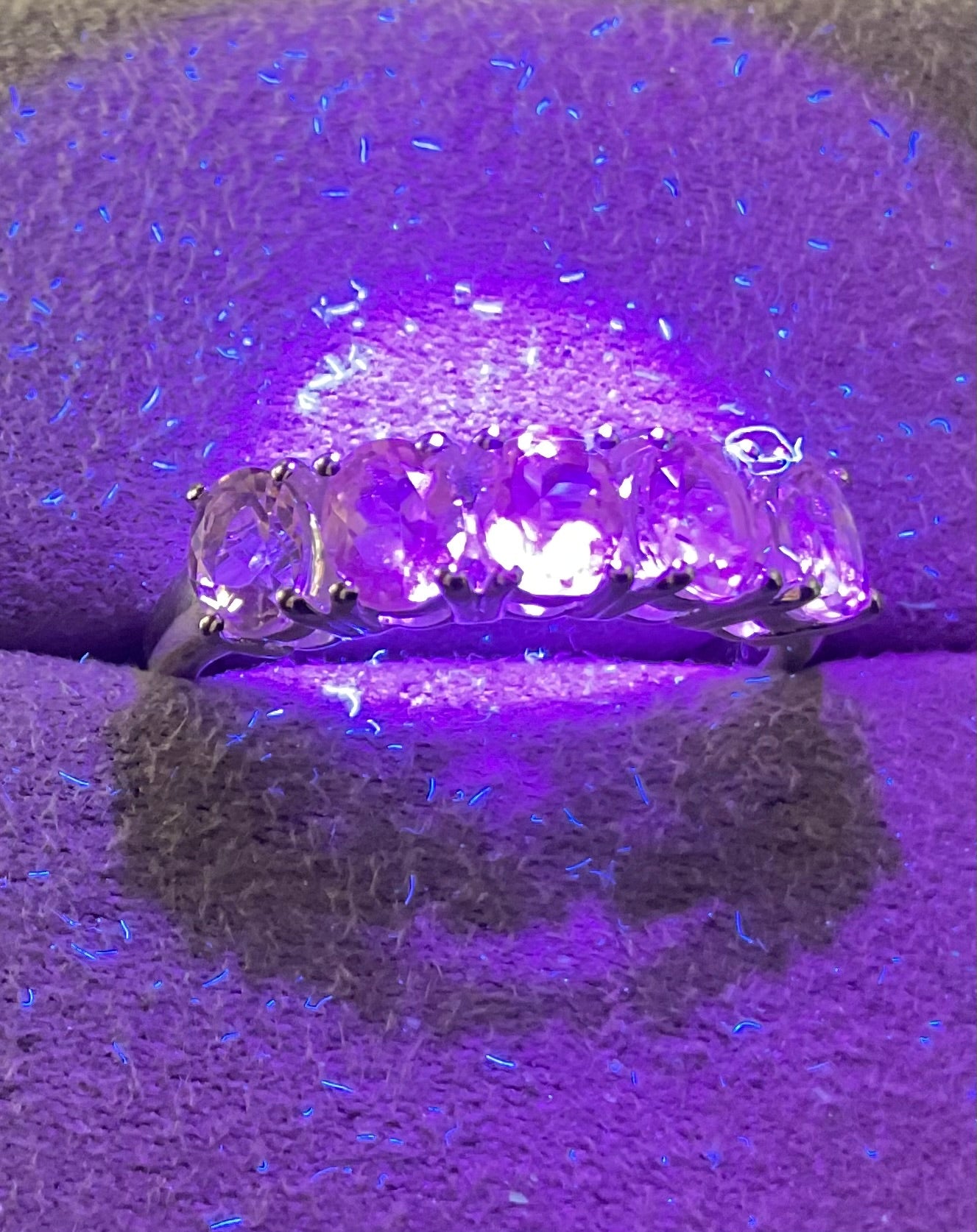 925 Serenite 5 oval cut stone ring size P1/2 sterling silver