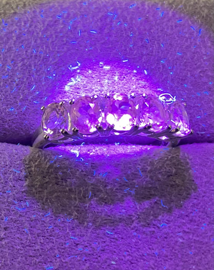 925 Serenite 5 oval cut stone ring size P1/2 sterling silver