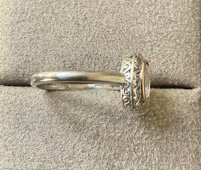 Clogau Magical Alice Looking Glass white topaz ring size Q in silver and rose gold