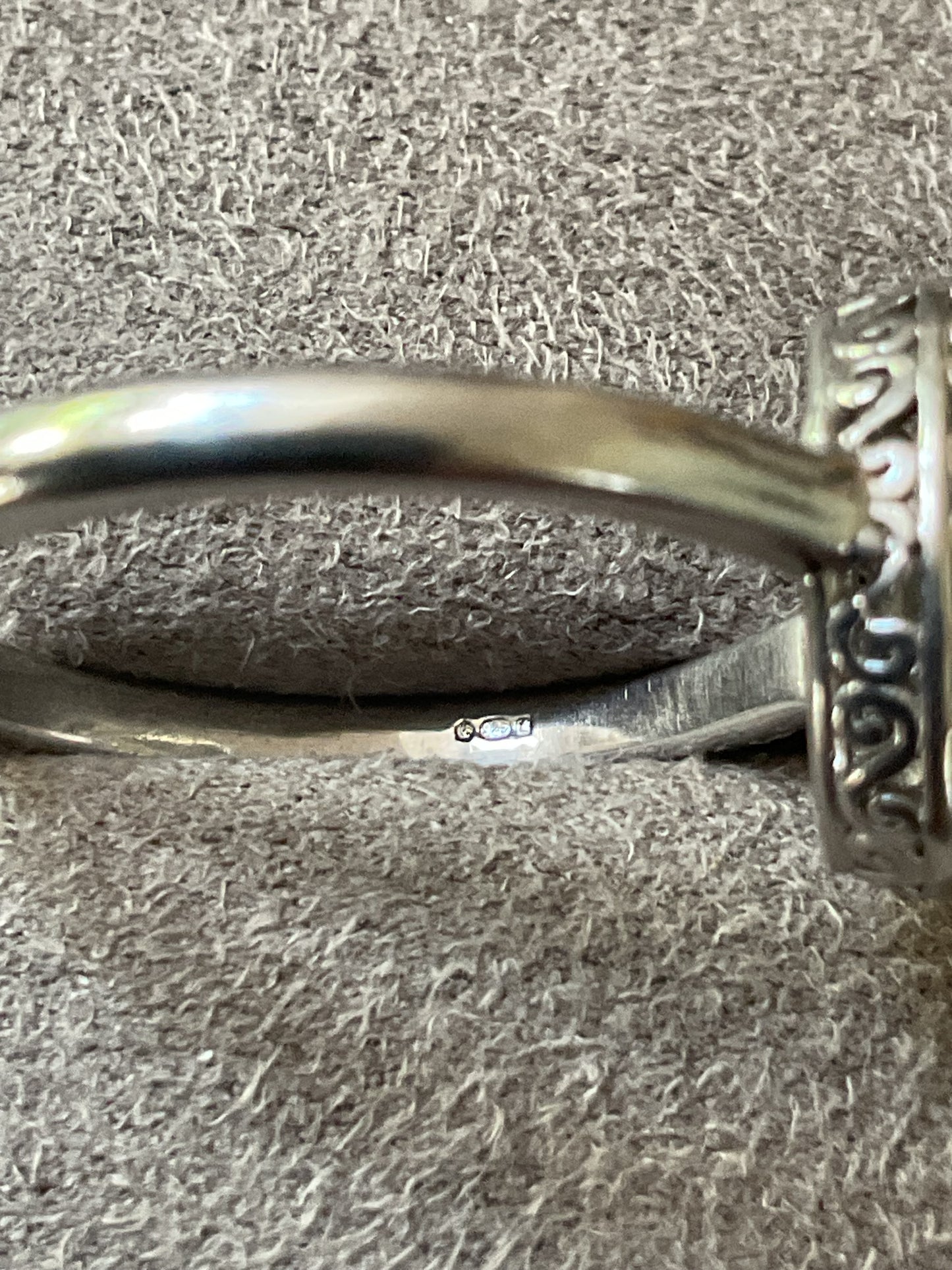 Clogau Magical Alice Looking Glass white topaz ring size Q in silver and rose gold