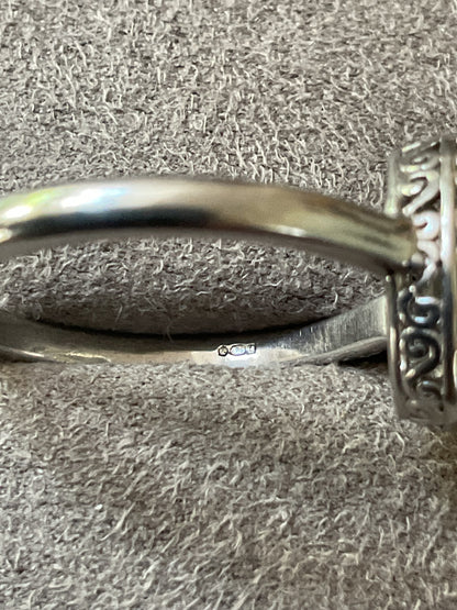 Clogau Magical Alice Looking Glass white topaz ring size Q in silver and rose gold