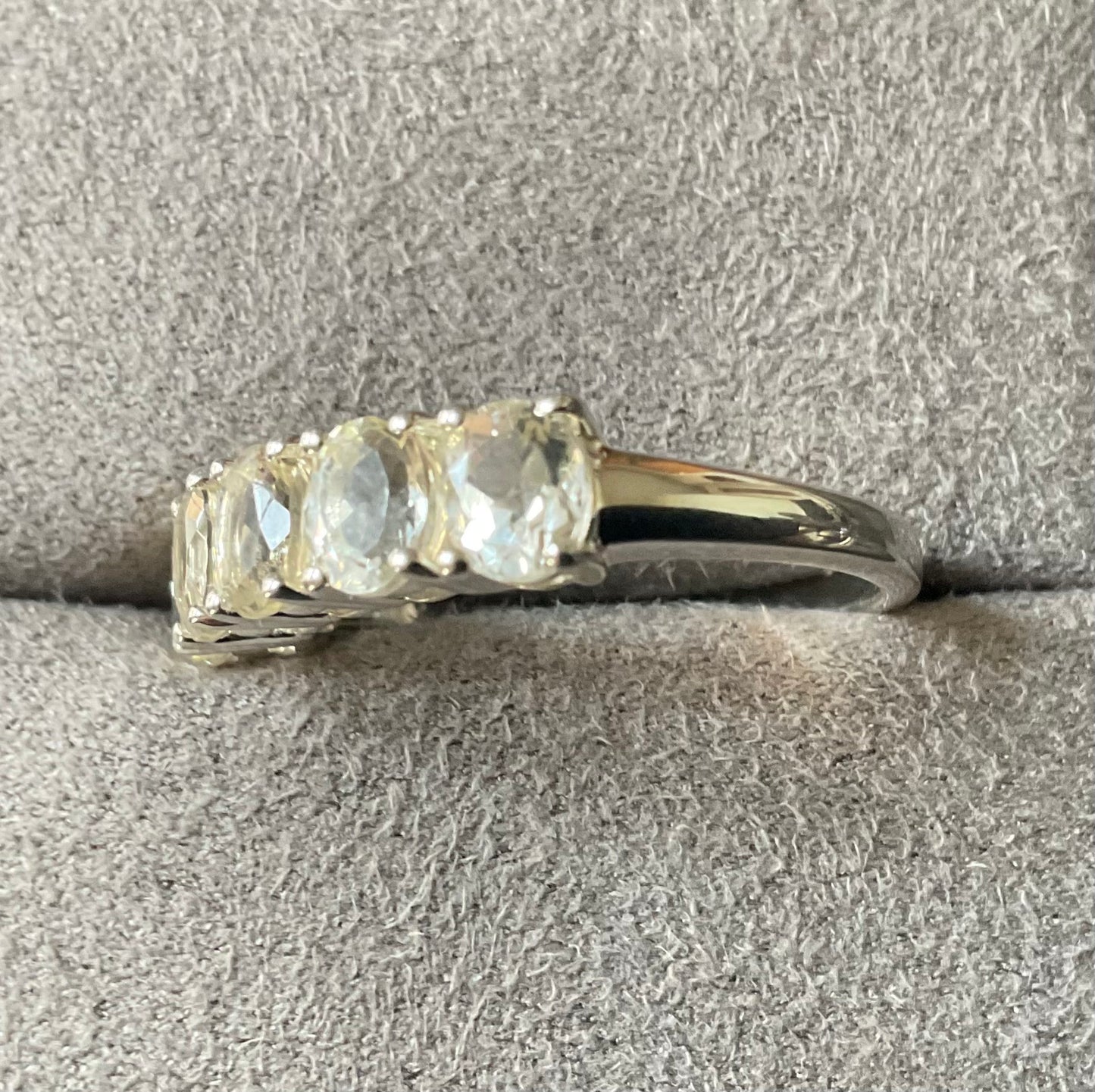 925 Serenite 5 oval cut stone ring size P1/2 sterling silver