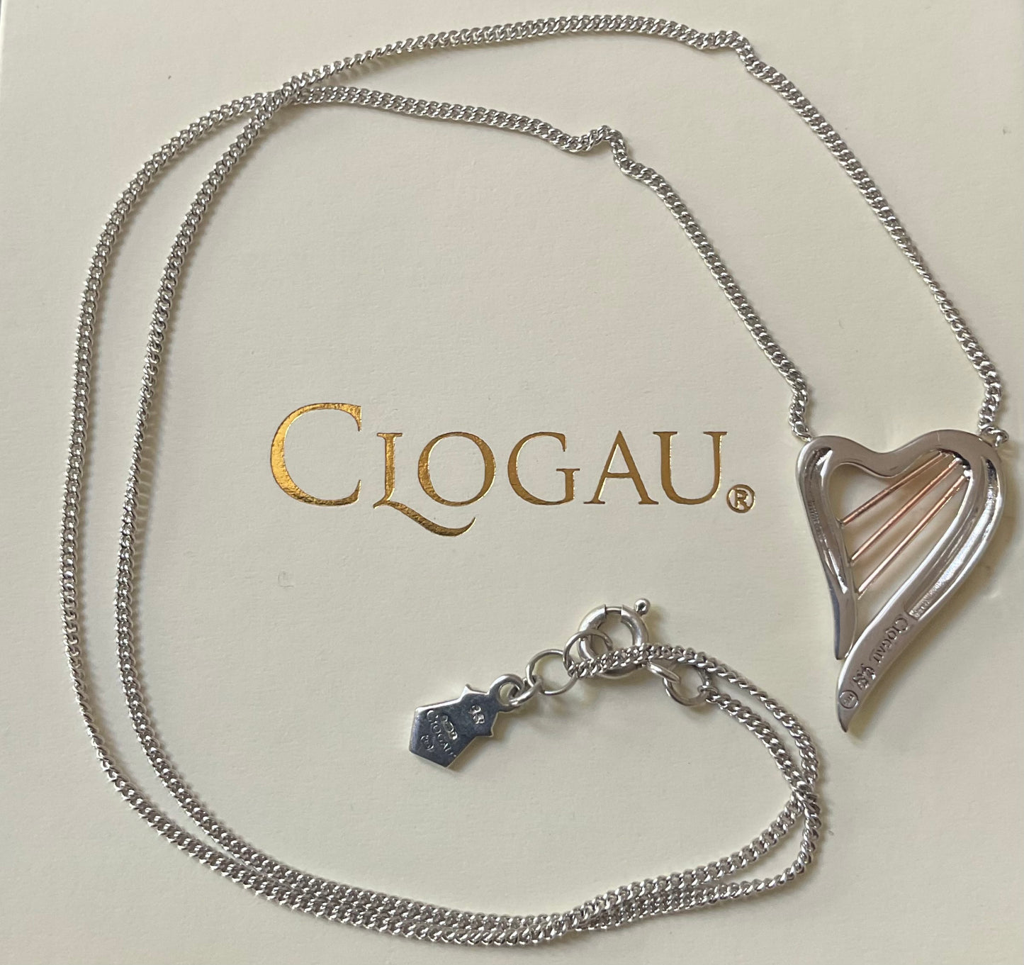 Clogau Heartstrings necklace 18” in silver & rose gold